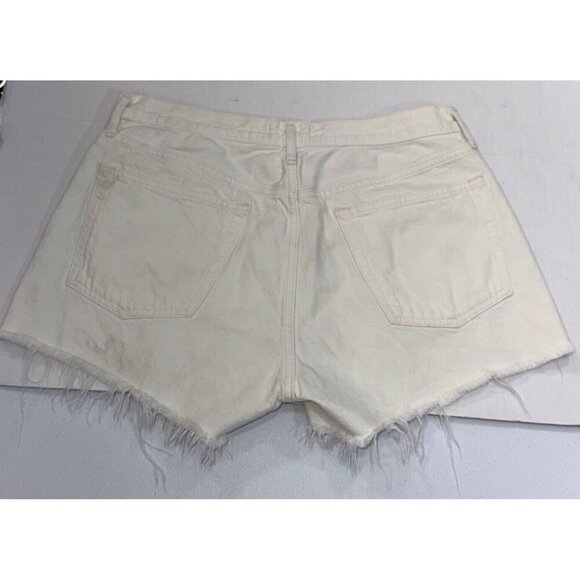 AGOLDE Shorts Designer White Denim Cutoff Parker Distressed Bottoms Preppy Boho - Picture 12 of 12